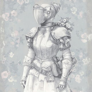Maskforge style, Midjourney V6.1: concept art character design of retropunk steam knight