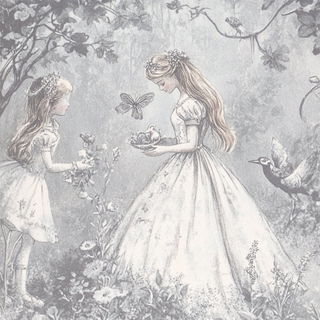 Maskforge style, Midjourney V6.1: retro fairy-tale illustration
