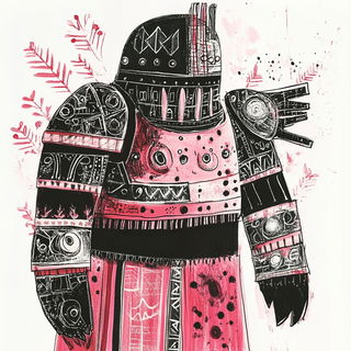 Chromavitra style, Midjourney V6.1: concept art character design of retropunk steam knight