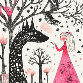 Chromavitra style, Midjourney V6.1: retro fairy-tale illustration