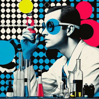 Electric Water Duotone style, Midjourney V6.1: editorial illustration for popular scientific magazine cover