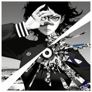 Electric Water Duotone style, Midjourney V6.1: black-and-white manga comic strip