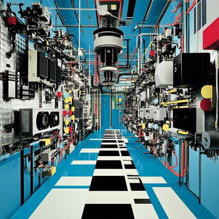 Electric Water Duotone style, Midjourney V6.1: technical infrastructure blueprint schematics