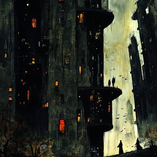 Herbarium Cloudplates style, Midjourney V6.1: megacity with futuristic bioarchitecture