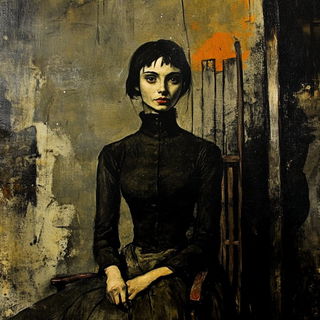 Herbarium Cloudplates style, Midjourney V6.1: photographic portrait of female protagonist