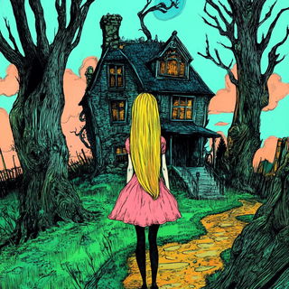 Ruinstory Inkward style, Midjourney V6.1: retro fairy-tale illustration