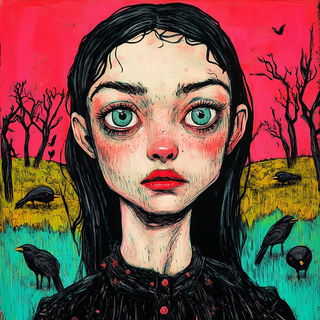 Ruinstory Inkward style, Midjourney V6.1: traditional folk art