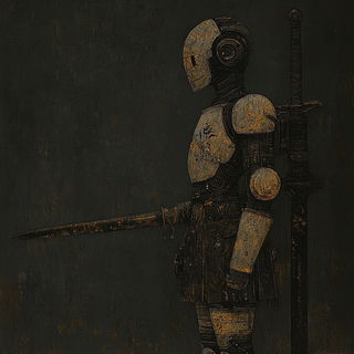 Cartoblossom style, Midjourney V6.1: concept art character design of retropunk steam knight