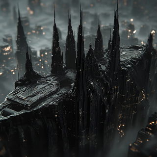 Inkhatching style, Midjourney V6.1: megacity with futuristic bioarchitecture