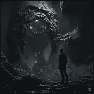 Inkhatching style, Midjourney V6.1: cinematic shot from sci-fi movie
