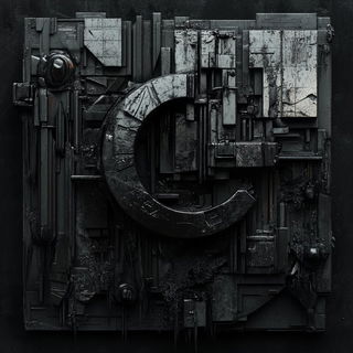 Inkhatching style, Midjourney V6.1: typographic composition with large letters