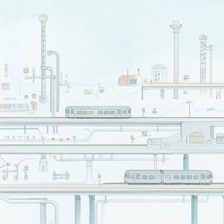Ruinwing Ornithology style, Midjourney V6.1: technical infrastructure blueprint schematics
