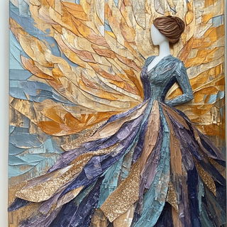 Mythostitch style, Midjourney V6.1: haute-couture fashion outfit