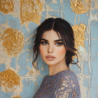 Mythostitch style, Midjourney V6.1: photographic portrait of female protagonist