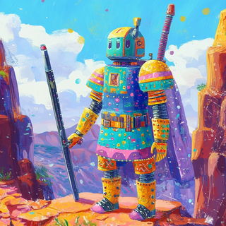 Eyeball Flourish style, Midjourney V6.1: concept art character design of retropunk steam knight