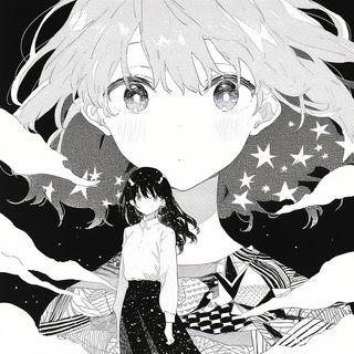 Eyeball Flourish style, Midjourney V6.1: black-and-white manga comic strip