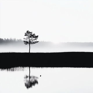 Canyon Orbit style, Midjourney V6.1: realistic landscape photograph of quiet dawn