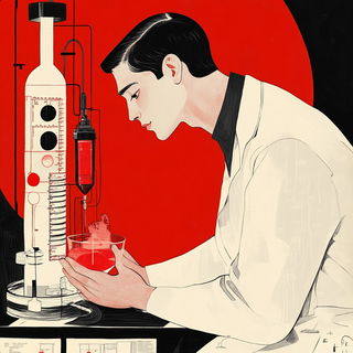 Carnelian Plane Garden style, Midjourney V6.1: editorial illustration for popular scientific magazine cover