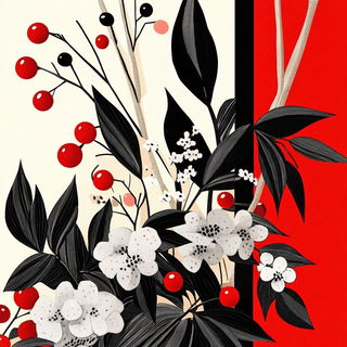 Carnelian Plane Garden style, Midjourney V6.1: creative pattern composition