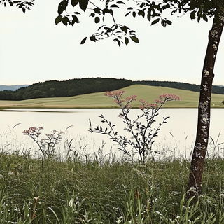 Carnelian Plane Garden style, Midjourney V6.1: realistic landscape photograph of quiet dawn