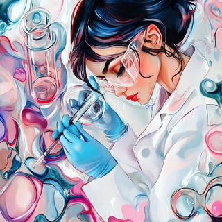 Peacock Lamella style, Midjourney V6.1: editorial illustration for popular scientific magazine cover