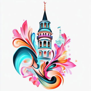 Peacock Lamella style, Midjourney V6.1: bold minimalist logo design for Istanbul city municipal services
