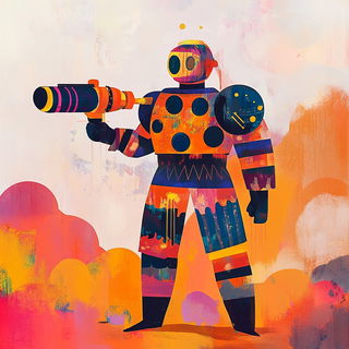 Tenonsea style, Midjourney V6.1: concept art character design of retropunk steam knight