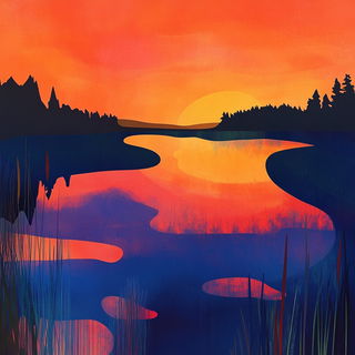 Tenonsea style, Midjourney V6.1: realistic landscape photograph of quiet dawn