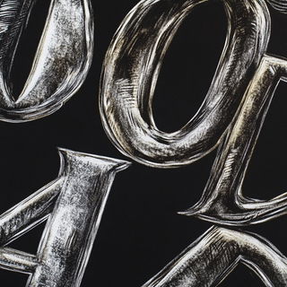 Afterfrost style, Midjourney V6.1: typographic composition with large letters