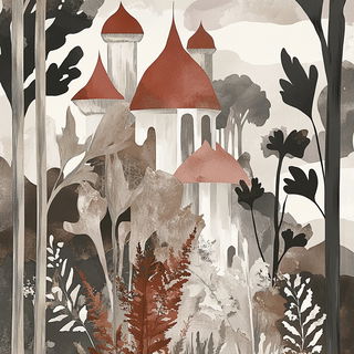 Undertow Menagerie style, Midjourney V6.1: retro fairy-tale illustration