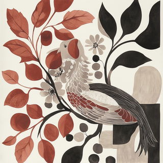Undertow Menagerie style, Midjourney V6.1: traditional folk art