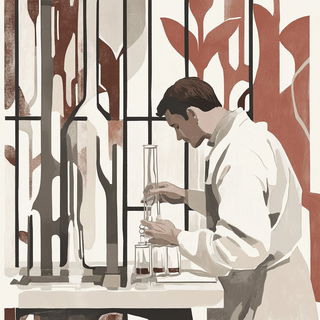 Undertow Menagerie style, Midjourney V6.1: editorial illustration for popular scientific magazine cover