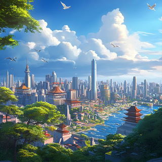 Mythicross style, Midjourney V6.1: megacity with futuristic bioarchitecture