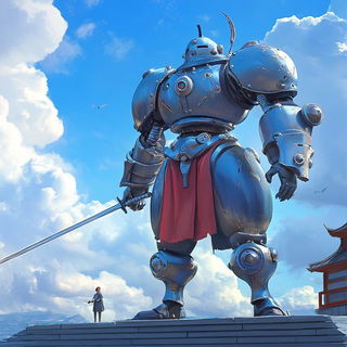 Mythicross style, Midjourney V6.1: concept art character design of retropunk steam knight