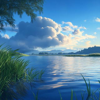 Mythicross style, Midjourney V6.1: realistic landscape photograph of quiet dawn