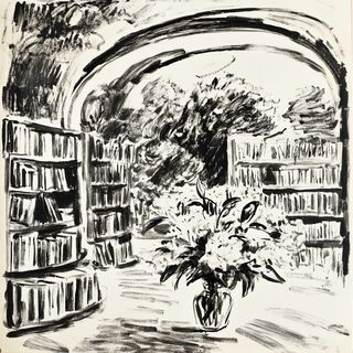 Symmetric Mooncourt style, Midjourney V6.1: Midlibrary