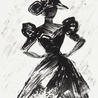 Symmetric Mooncourt style, Midjourney V6.1: haute-couture fashion outfit