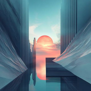 Bazaar Ink Caravans style, Midjourney V6.1: abstract 3D render