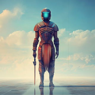 Bazaar Ink Caravans style, Midjourney V6.1: concept art character design of retropunk steam knight