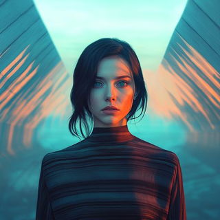 Bazaar Ink Caravans style, Midjourney V6.1: photographic portrait of female protagonist