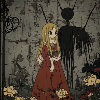 Inkverdure style, Midjourney V6.1: retro fairy-tale illustration