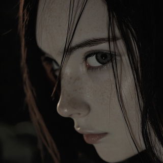 Inkverdure style, Midjourney V6.1: photographic portrait of female protagonist