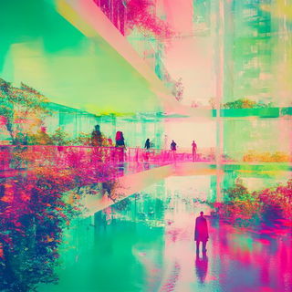 Foliglyphics style, Midjourney V6.1: megacity with futuristic bioarchitecture