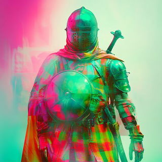 Foliglyphics style, Midjourney V6.1: concept art character design of retropunk steam knight
