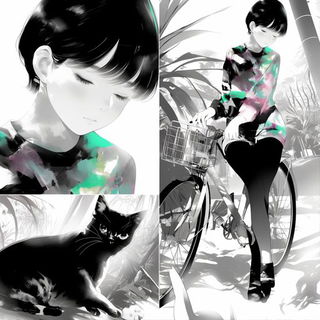 Foliglyphics style, Midjourney V6.1: black-and-white manga comic strip