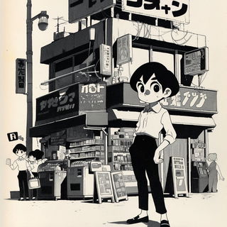 Paintstrata style, Midjourney V6.1: black-and-white manga comic strip