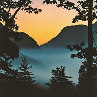Paintstrata style, Midjourney V6.1: realistic landscape photograph of quiet dawn