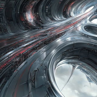 Cryomap style, Midjourney V6.1: technical infrastructure blueprint schematics