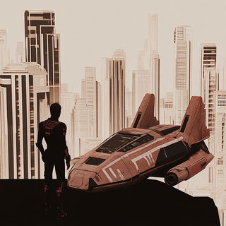 Caldera Gravure style, Midjourney V6.1: cinematic shot from sci-fi movie