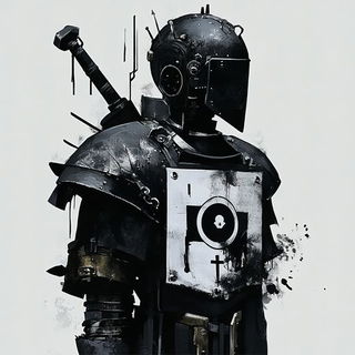Cinderfold Codex style, Midjourney V6.1: concept art character design of retropunk steam knight